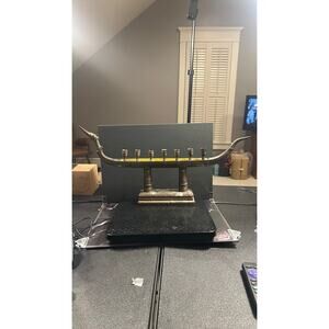 Thai Dragon Boat Brass Candelabra